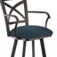 Tabouret pivotant à hauteur de comptoir de 26 po Julia Alegra en tissu irlandais performance brume avec une finition gris Firestone peinte à la main-95193259-95193255-29249861