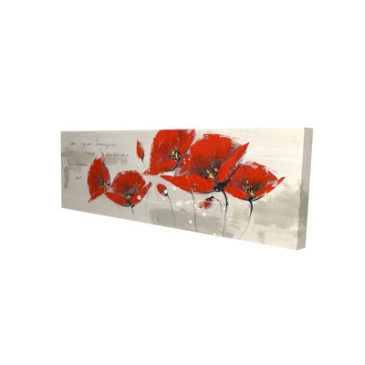 Toile de chambre rouge à motif floral et botanique | Art mural Home Decor