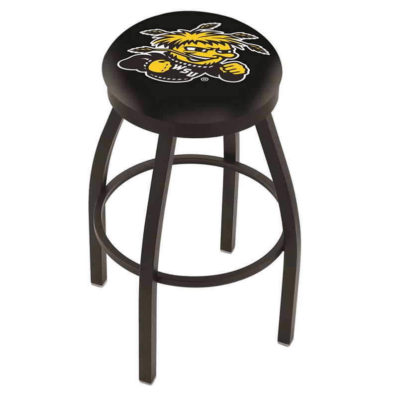 NCAA 36" Swivel Bar Stool, Wichita State, Black