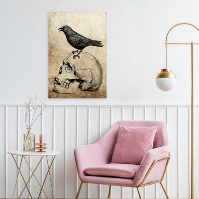 Skull Crow Contemporary Bird Art