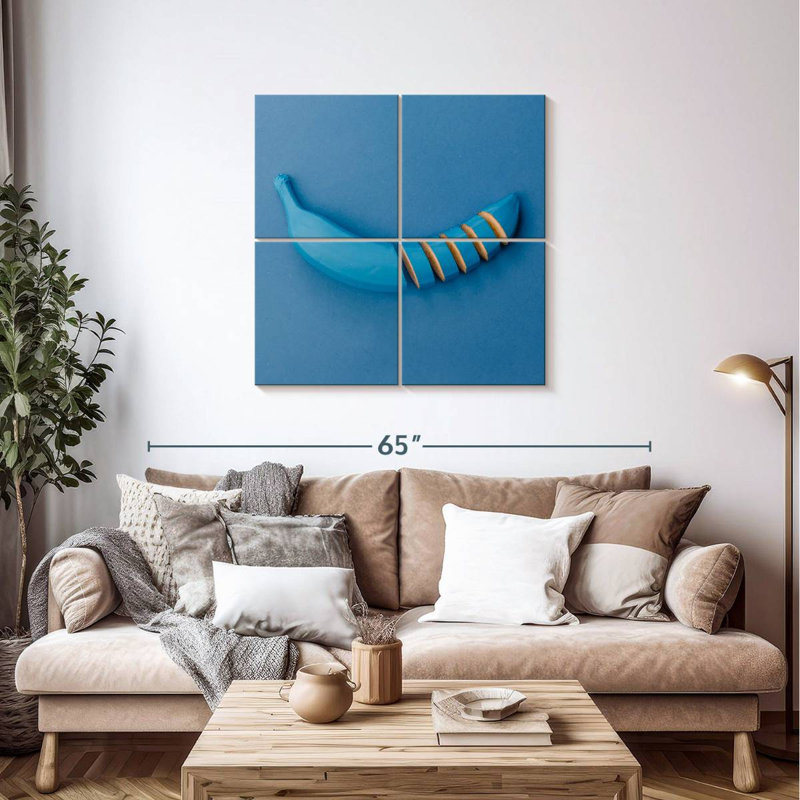 Tranche de banane bleue, H 38 po x l 38 po