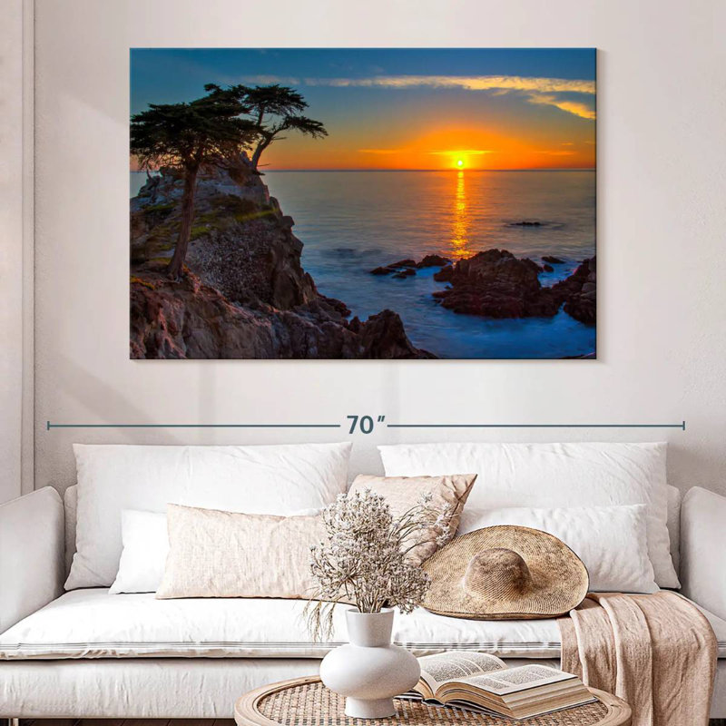 Gillard Golden Sun au-dessus de galets Gillard, H 34 po x l 51 po