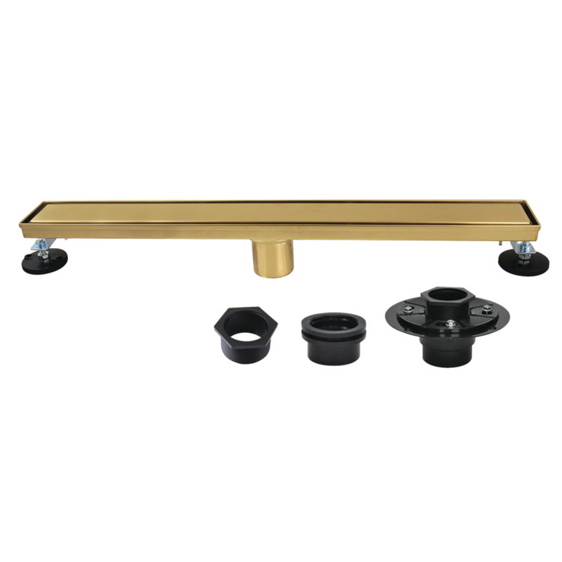 Kingston Brass Watercourse 24" Linear Shower Drain With Flange, Laiton brossé