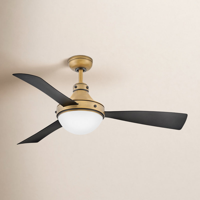 Burghard 50'' Ceiling Fan with LED Lights, Matte Black/Gold
