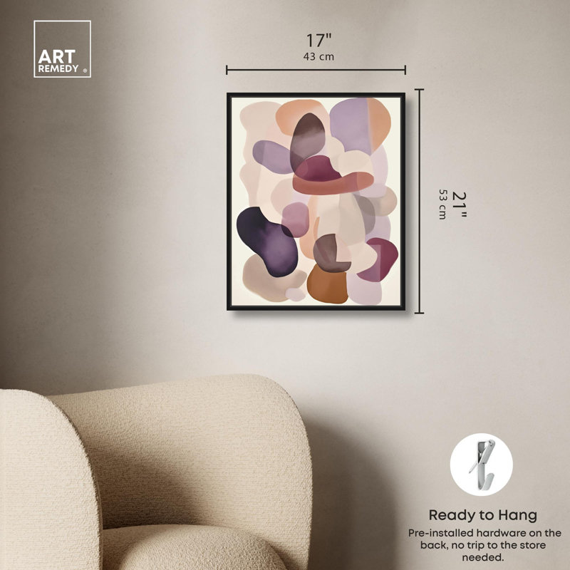 «Sonneta Canvas Fall Inspired Abstract Art» par Art Remedy, H 21 po x l 17 po, Cadre noir