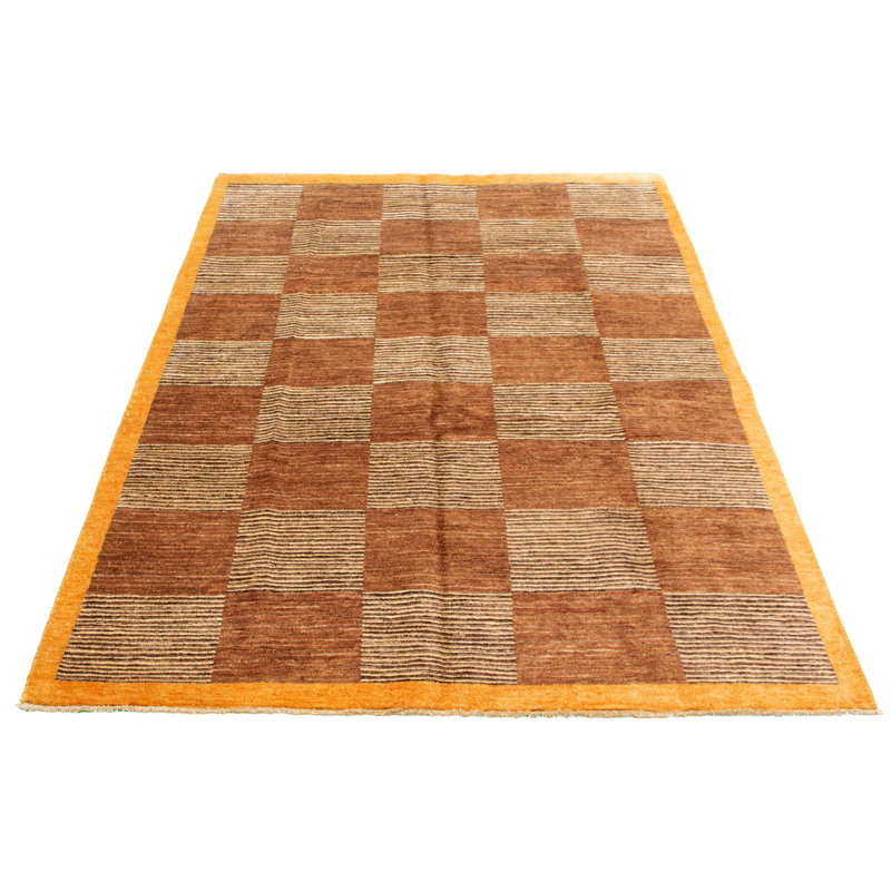 Tapis en laine brun clair/gris clair 6 pi 8 po x 9 pi 10 po one-of-kind-noué la 2010 Adylee