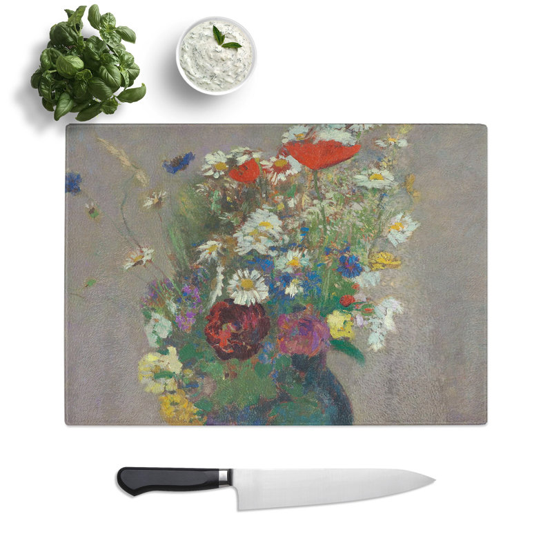 Vase of Flowers Vol.8 by Odilon Redon Chopping Board, 0.4cm H x 28.5cm W x 39cm L