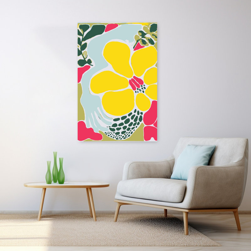 Art contemporain, art tropical moderne audacieux, H 48 po x l 32 po