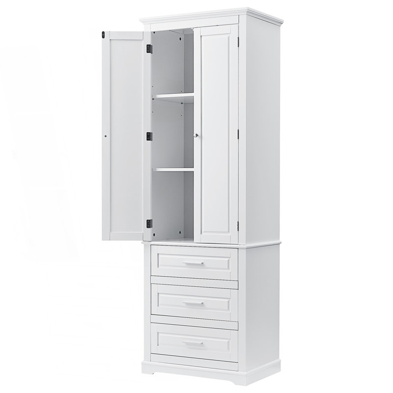 Tall Storage Cabinet With Three Drawers, Accent Cabinet