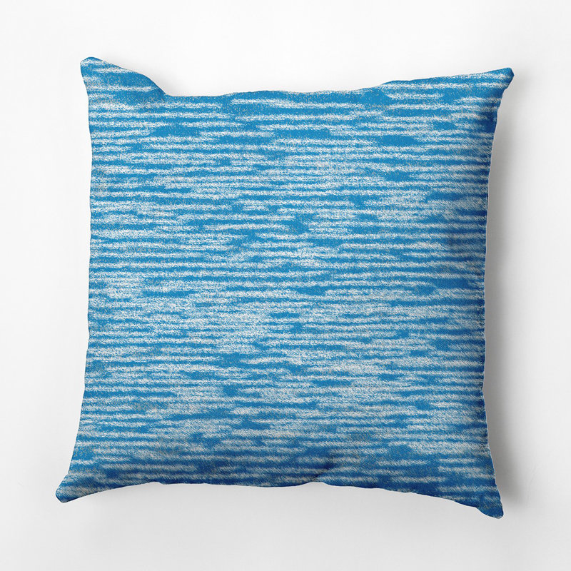Marled Knit Print Square Pillow Cover and Insert, Blue, 16" H x 16" W, Yes