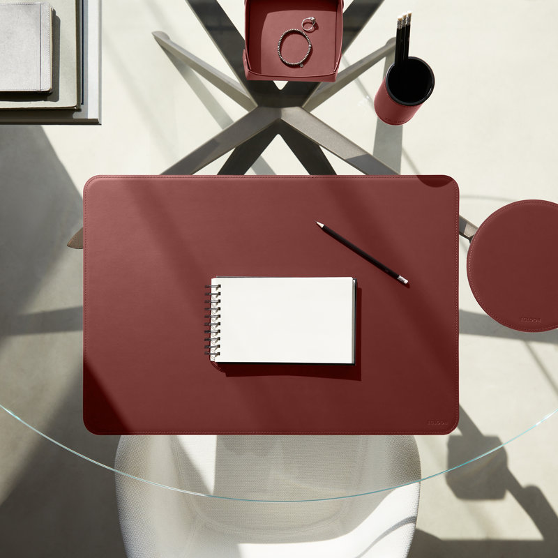 Leather Desk Pad, Burgundy Red