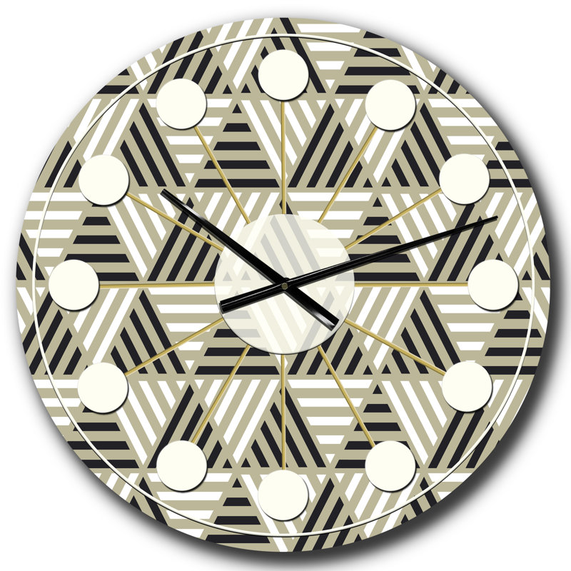 Triangulaire rétro Design - horloge murale Mid-Century, Surdimensionné