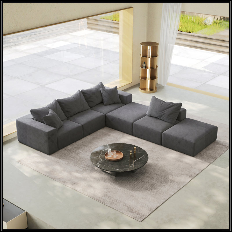 Oversized Sponge Cloud Sofa, Gray