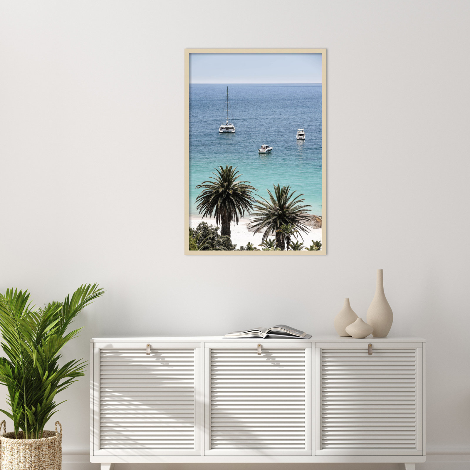 Camps Bay Beach by Shot by Clint Wood Framed Wall Art Print, 41" H x 28" W, Brown
