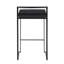 Ensemble de 3 tabourets de comptoir empilables 26 po en métal noir avec coussin noir-1923788384-1923788388