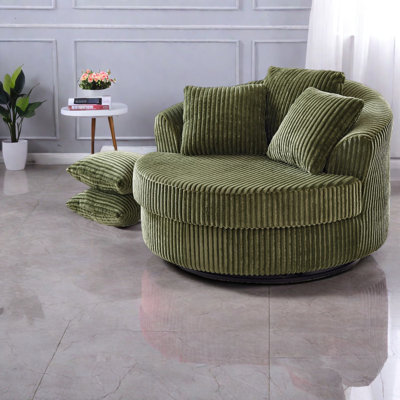 Fauteuil d'appoint ° pivotant, mousse et méridienne vert avec style moderne