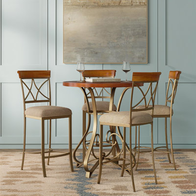 Jefferson 5-piece Round Stationary Pub Table Set