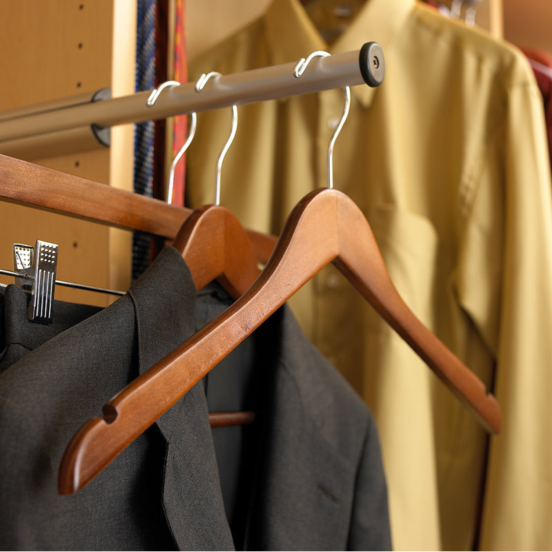 Wood Standard Hanger for Dress/Shirt/Sweater, Walnut/Chrome