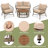 Patio Seating With Modern Earthy Design, Removable Cushions, Beige, Oval Wood Tabletop Oversized Areas, Beige , Table