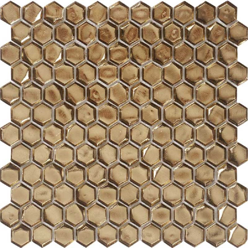 1" x 1" Glass Honeycomb Mosaic Wall Tile