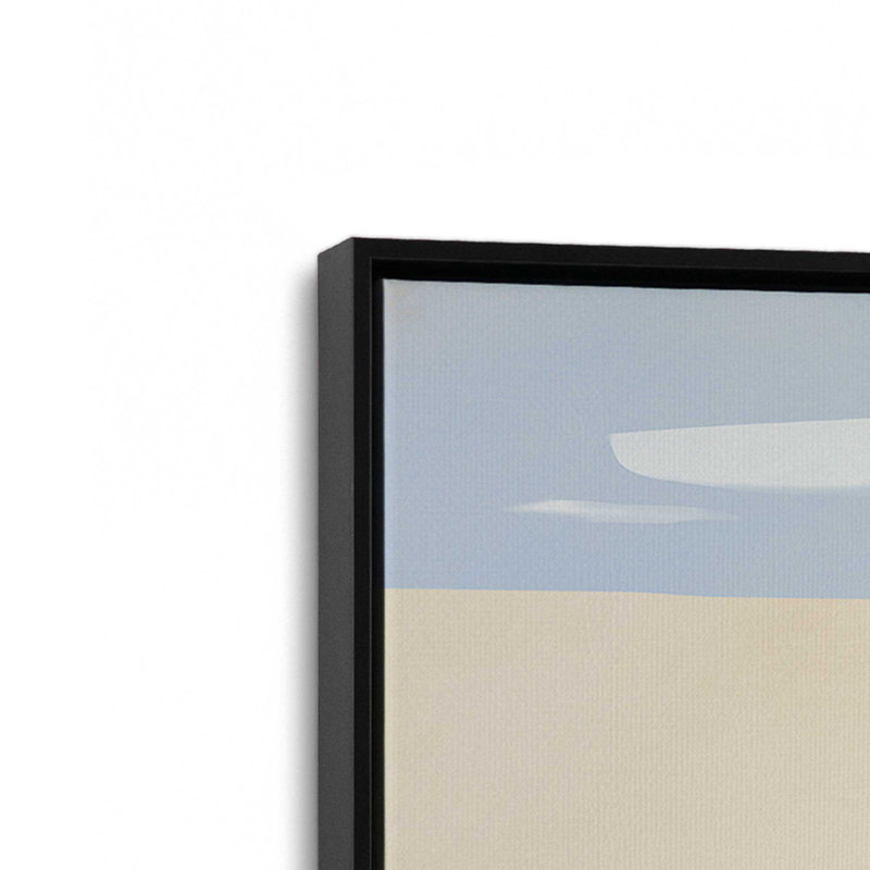 «Minimal Sand Beach With Seagull» par Little Dean, reproduction d'art sur toile, H 12 po x l 16 po, Noir