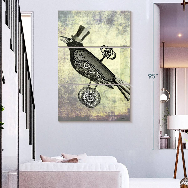 Brampt Steampunk Crow, 74" H x 48" W