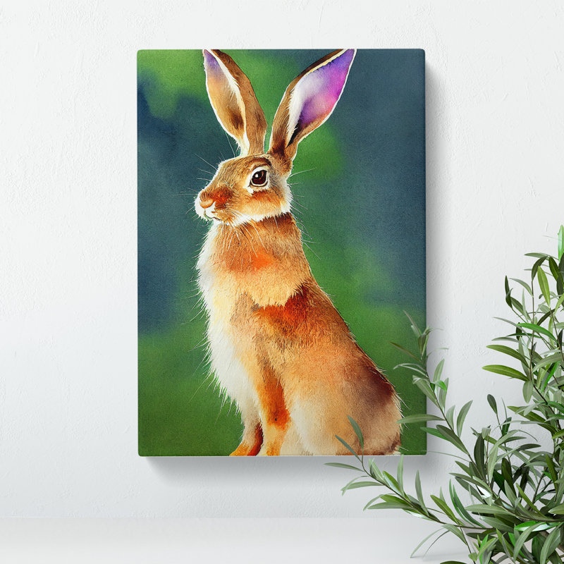 XC1022-1754X Cute Hare - Wrapped Canvas Print, 76cm H x 50cm W x 3cm D