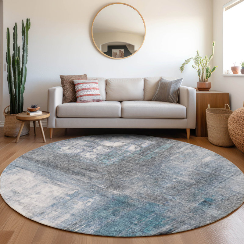 Tapis intérieur / extérieur bleu Nocturne , 2 pi 3 po x 7 pi 6 po