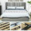 Structure de lit plateforme tapissier grand avec tiroirs, construction silencieuse, assemblage facile, rangement gris, silencieux