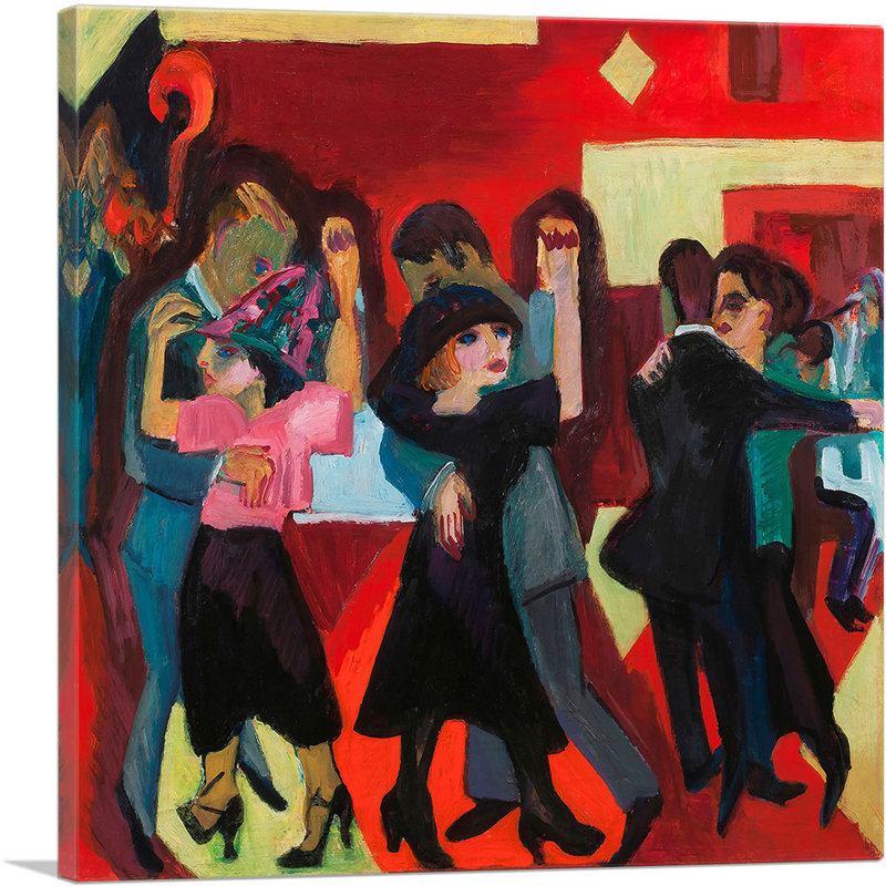 «Tangotee 1921» par Ernst Ludwig Kirchner, reproduction sur toile tendue, H 36 po x l 36 po x 1,5 po