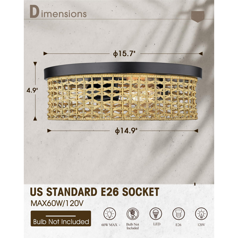 Alante Rattan Flush Mount