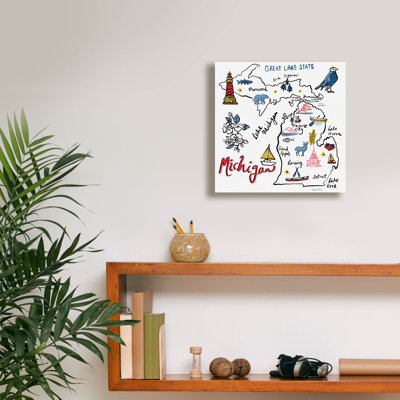  «Michigan» par Farida Zaman, art mural sur toile, 12 po x 12 po