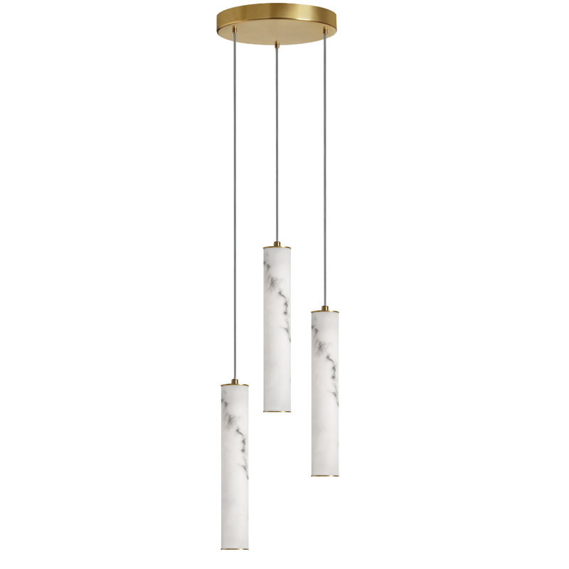 Luminaire suspendu 3 lumières DEL Reuben, Laiton vieilli