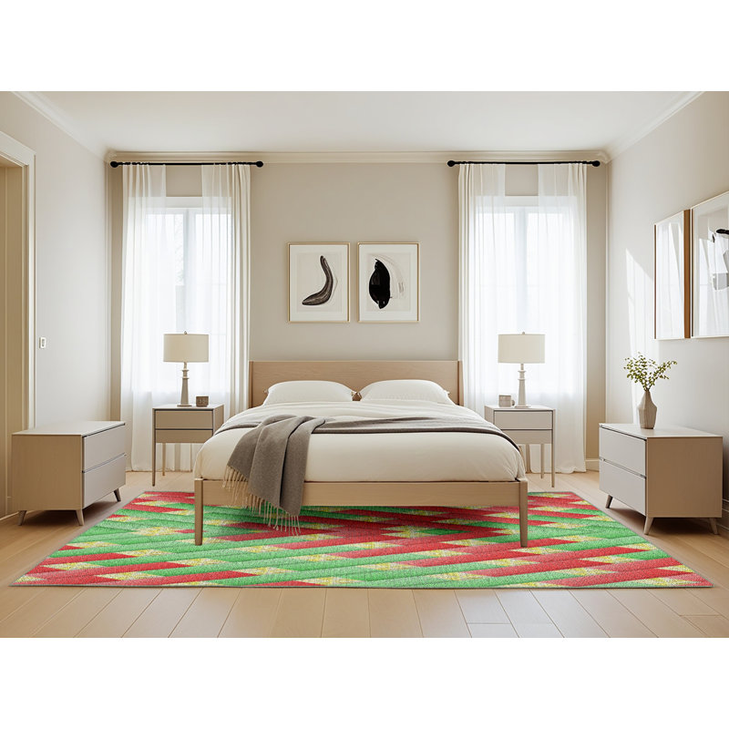 Tapis orange / vert mer, Rectangle 5 pi x 8 pi