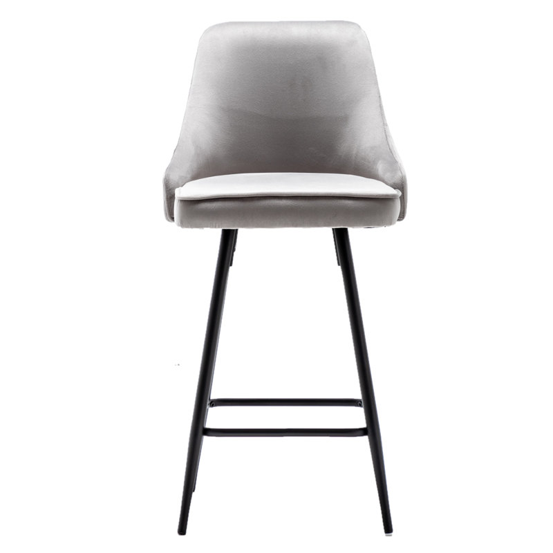 Courtdale Upholstered Counter Stool, Gray/Black, Black