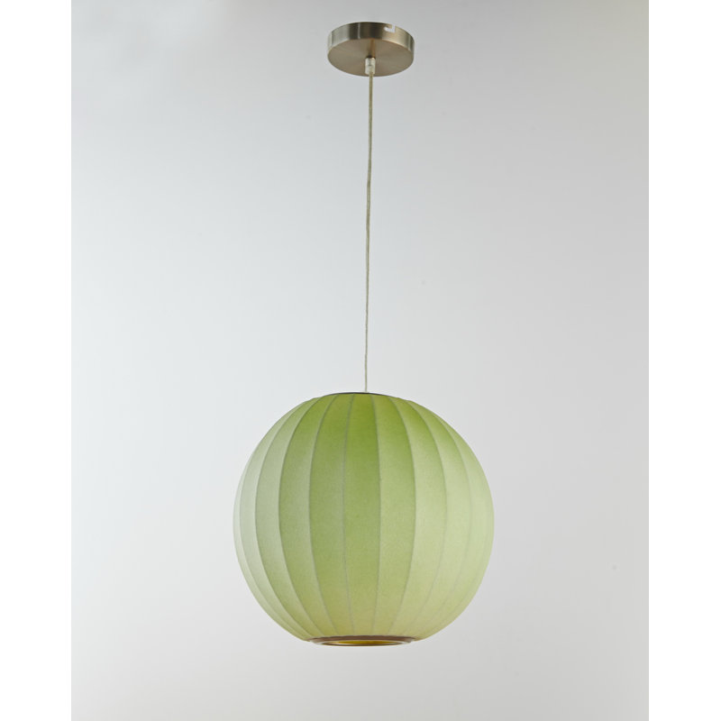 Luminaire sphère suspendu 1 lumières simple, Vert