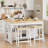 47" Sturdy Kitchen Island with Trash Can Storage, 2 Bar Stools, Power Outlet, and 2 Large Drawers-58052331