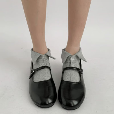 Decorative socks Shirt Collar Button Socks Trendy Lapel Shirt Collar Ankle Socks Button Turn Down Cuff Calf Socks Soft Socks