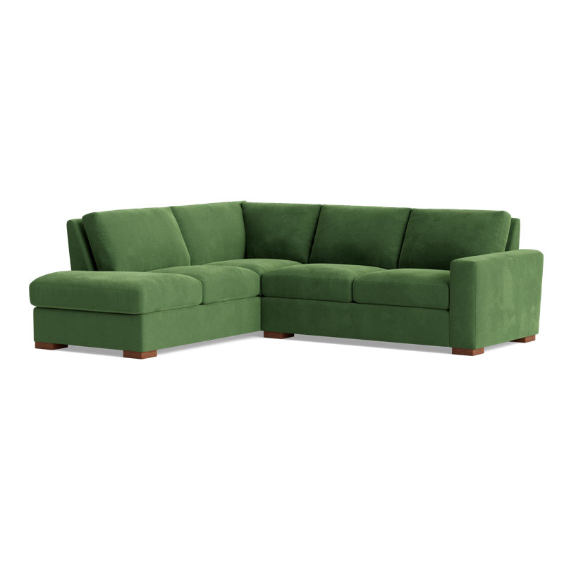 Couch Potato Sectional, Performance Velvet - Ivy, Left Hand Facing