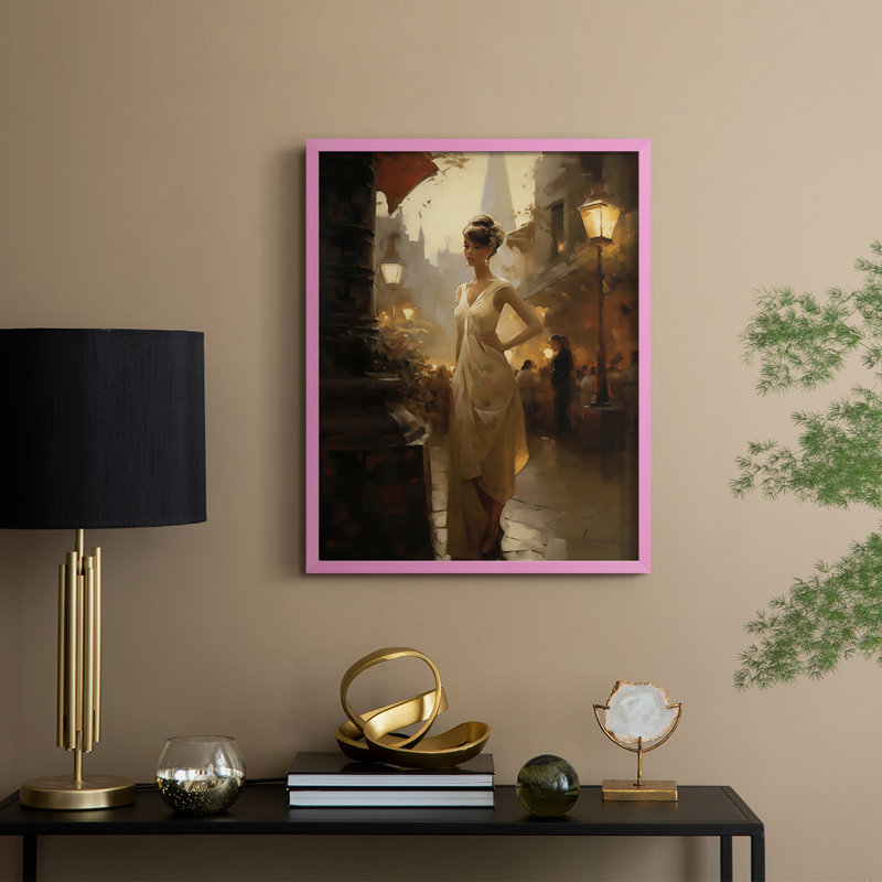 WOMEN Series CDLI Framed Print - Solid Wood, 15" H x 12" W, Pink
