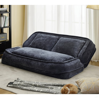 Lit double pour chien humain, canapé paresseux, causeuse, s'adapte à vous et aux animaux de compagnie, très grand canapé de plancher, peut s'asseoir ou s'allonger, position réglable 2 en 1,5, coussin gonflable, 2 sièges, chenille