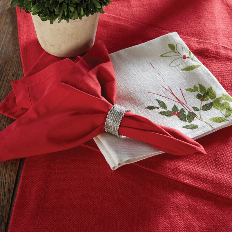  Ensemble de 4 serviettes Red Elements, Carré 20 po, Rouge