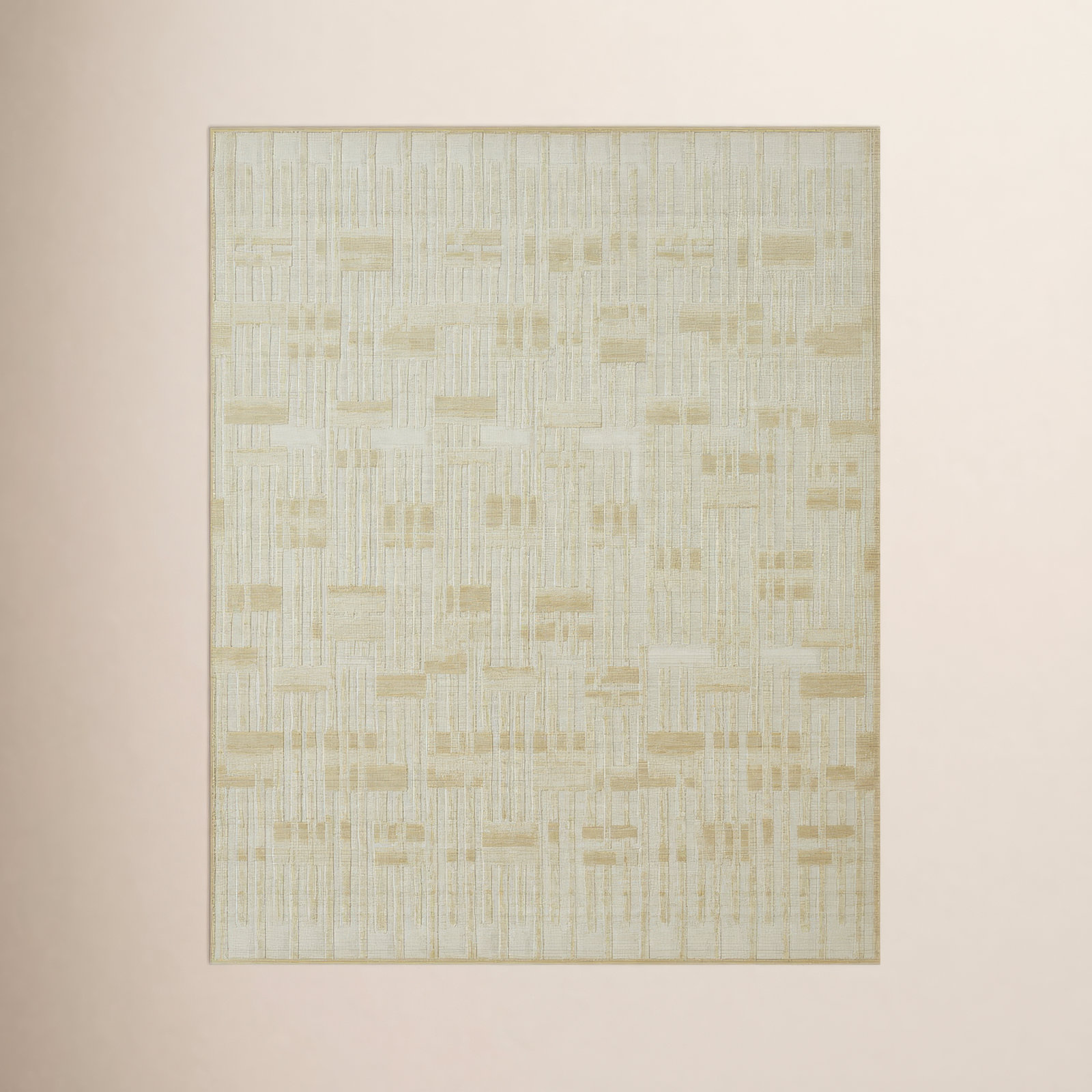 Geometric Wool Rug, Rectangle 2' x 3', Sand Tones/Cream