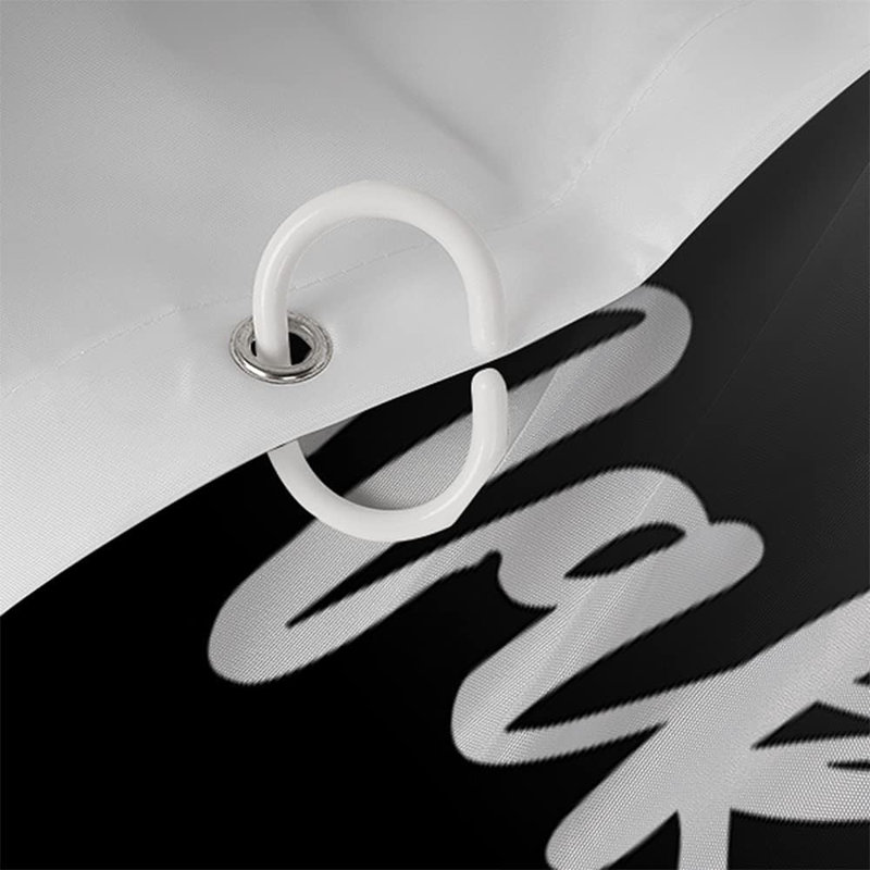 Rideau de douche noir dégradé dégradé avec des fontes d'art amusantes - tissu de polyester sans plis de qualité supérieure - ensemble de décoration de salle de bain lavable à la machine comprenant 12 crochets sans plastique - 72 po x 72 po
