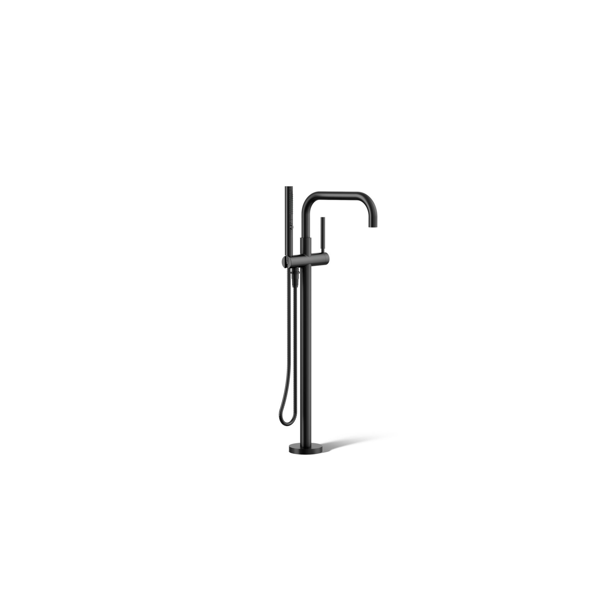 Purist Floor-Mount Bath Filler Trim with Handshower, Matte Black