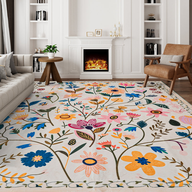 Tapis naturel coloré antidérapant naturel lavable à la machine Nature Voja, Rectangle 9 pi x 12 pi