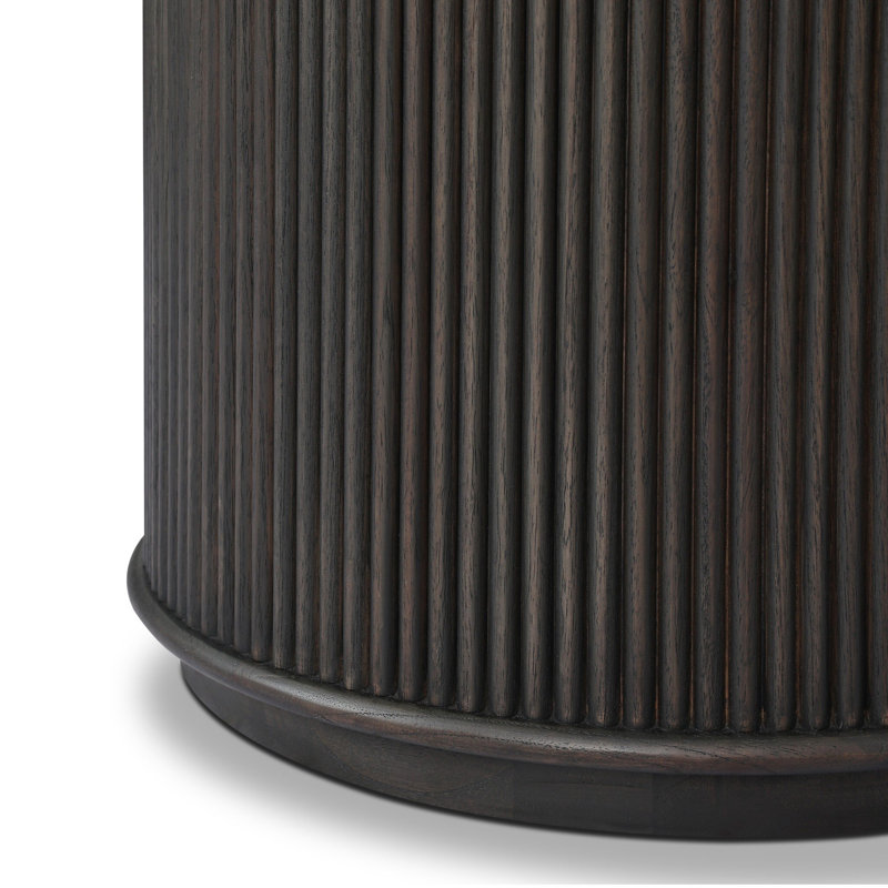 Ona End Table-Amber Mindi Veneer, Smoked Black Mindi Veneer