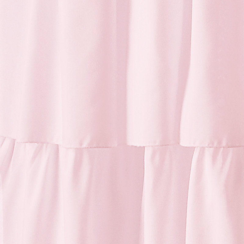 Pink Ruffled Rod Pocket Light-Filtering Kids Curtain Panel