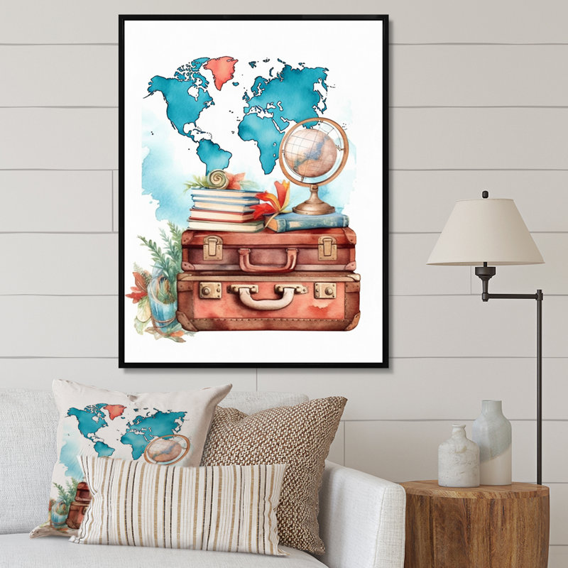 Voyage aventure II sur toile, H 20 po x l 12 po x P 1 po, Cadre flottant noir