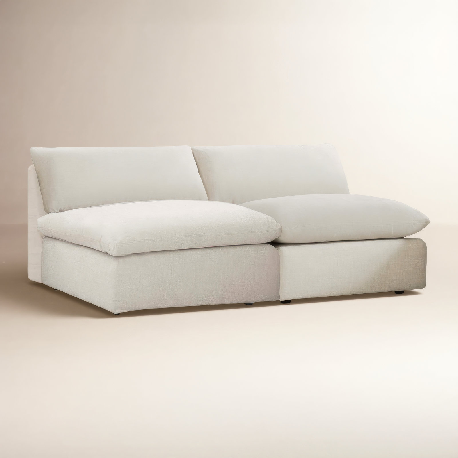 Annabella 81" Modular Sofa, Effie Linen Performance Weave
